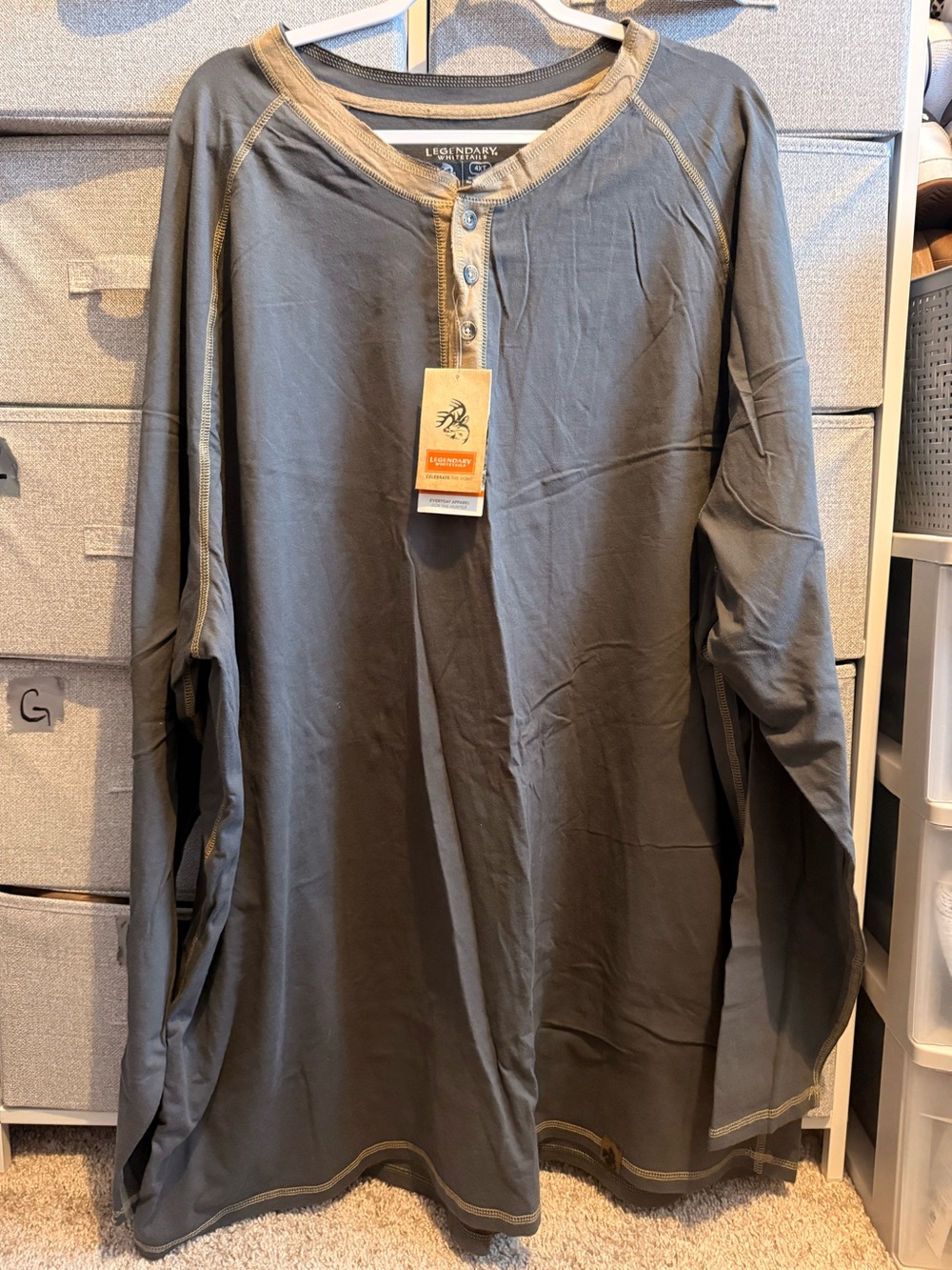 Deerworks Legendary long sleeve Henley 4XL Tall NWT